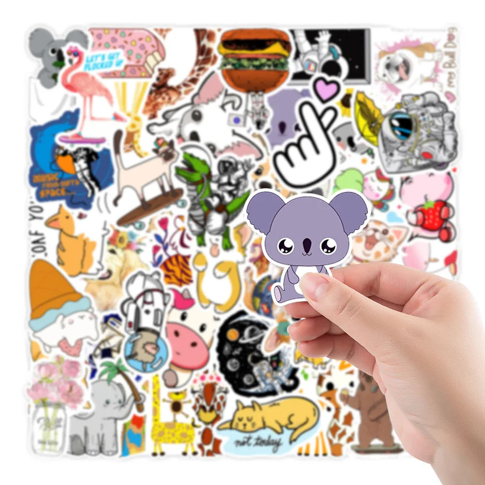 50PCS Mini Cute Stickers Mobile Phone Water Cup Stationery Notebook Hand Account Waterproof Stickers