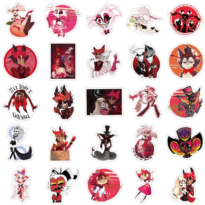 50PCS Animation Hell Hotel Graffiti Waterproof Sticker Suitcase Notebook Refrigerator Skateboard Helmet Water