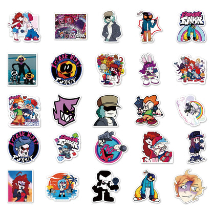 50PCS   FridayNight Funk Cartoon Game Graffiti Waterproof Sticker Suitcase Notebook Refrigerator Helmet