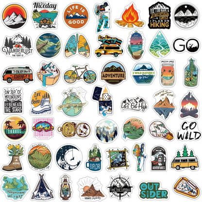 50PCS Outdoor Summer Cartoon Graffiti Stickers Trolley Case Bike Scooter Water Cup Waterproof Sticker