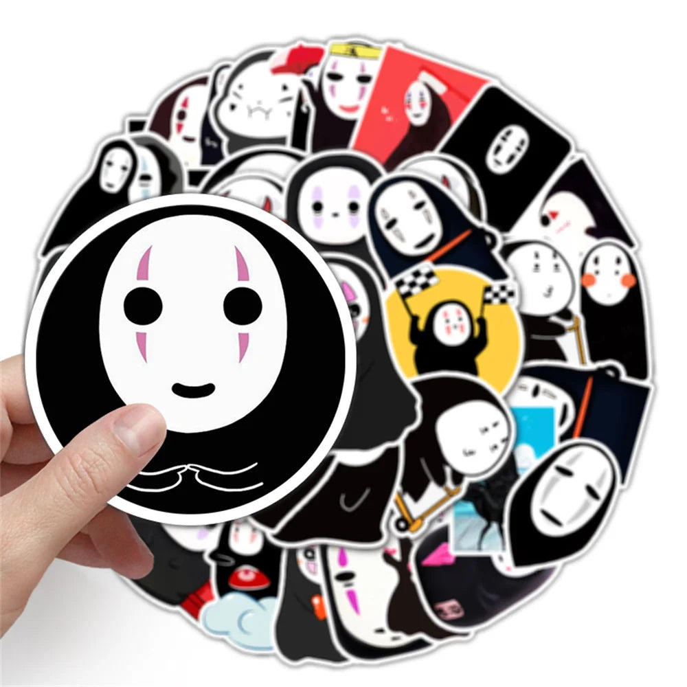 50PCS Cartoon Faceless Man Chihiro Personalized Decoration Graffiti Waterproof Sticker Suitcase Notebook WaterCup