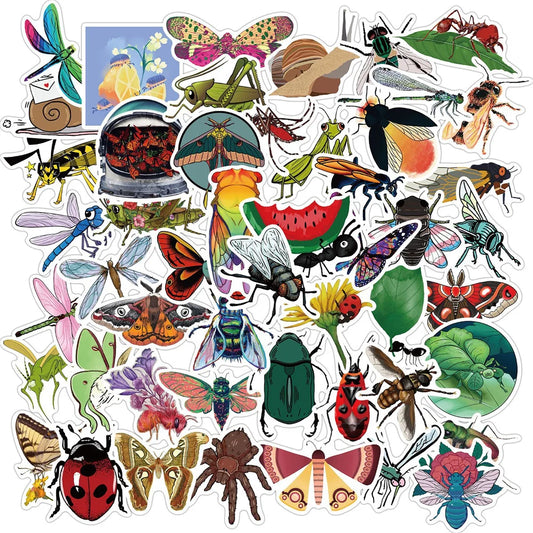 50PCS Insect Graffiti Stickers Decorative Suitcase Motorcycle Trolley Case Laptop Waterproof DIY Stickers