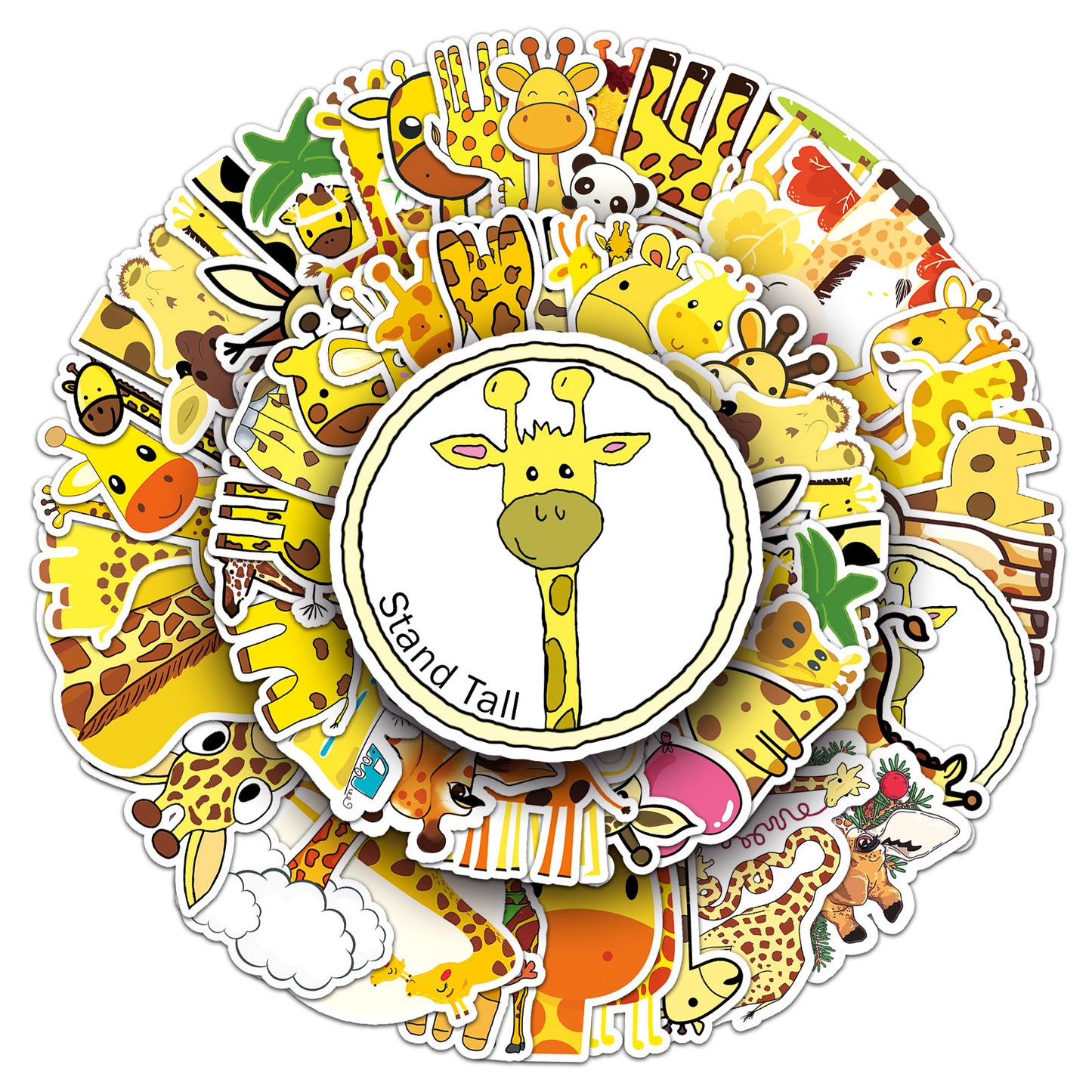 50PCS Giraffe Personality Cute Cartoon Animal Graffiti Waterproof Sticker Suitcase Notebook Skateboard Water Cup