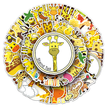 50PCS Giraffe Personality Cute Cartoon Animal Graffiti Waterproof Sticker Suitcase Notebook Skateboard Water Cup