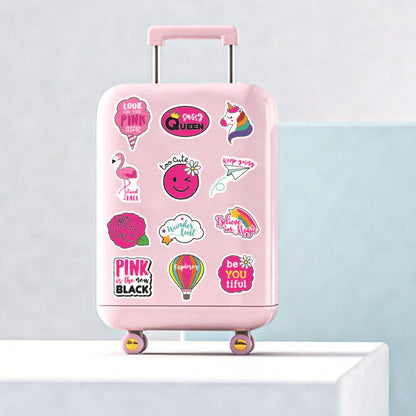 60PCS Pink Cartoon Girl Heart Notebook Trolley Case Bike Scooter Waterproof Graffiti Gift Toy Sticker