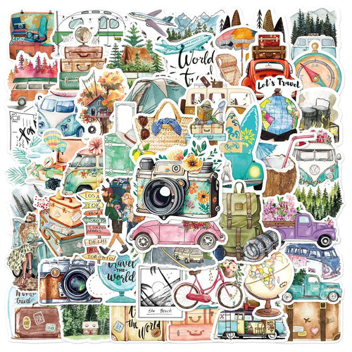50PCS Cartoon Outdoor Travel Stickers Graffiti iPad Laptop Helmet Car Computer Pattern Scrapbook Toys Decoration