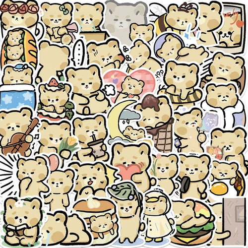 40PCS Cartoon Cute Bear Graffiti Waterproof Sticker Personalized Creative Decoration Suitcase Skateboard Helmet