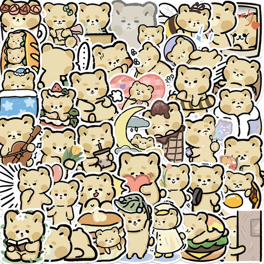 40PCS Cartoon Cute Bear Graffiti Waterproof Sticker Personalized Creative Decoration Suitcase Skateboard Helmet