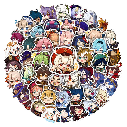 50PCS original Q-style anime and game doodle stickers, personalized, fashionable, creative and trendy DIY decorative stickers, skateboards, water cups, refrigerators, helmets, guitars, popular sticker toys