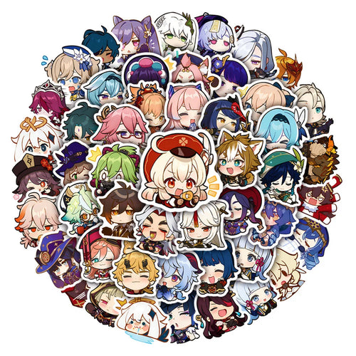 50PCS original Q-style anime and game doodle stickers, personalized, fashionable, creative and trendy DIY decorative stickers, skateboards, water cups, refrigerators, helmets, guitars, popular sticker toys