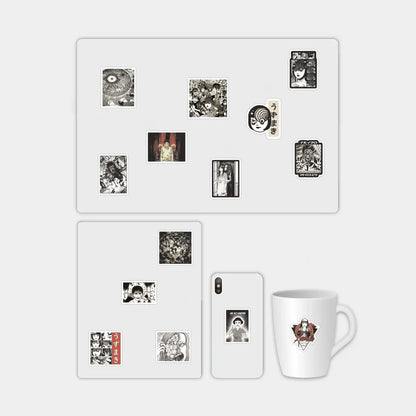 50PCS Japanese Comics Tomoe Ito Junji Graffiti Stickers Waterproof Luggage Laptop Scooter Stickers