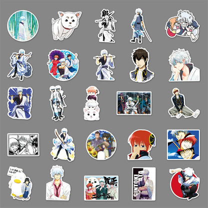 50PCS Gintama Cartoon Japanese Manga Graffiti Sticker Creative Sticker Desk Guitar Computer Waterproof  Sticker