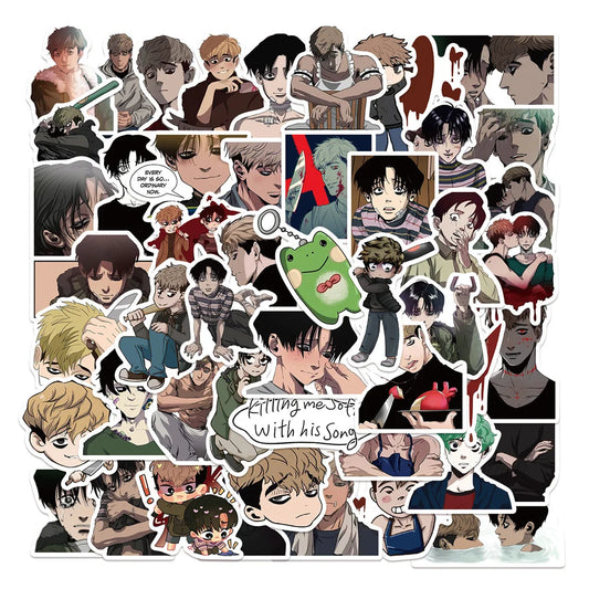 50PCS cartoon and anime killing track graffiti stickers, personalized and fashionable DIY creative decorative stickers, toys, refrigerators, skateboards, water cups, helmets, and popular exquisite stickers