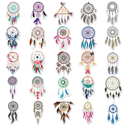 50PCS Cartoon Feather Stickers Graffiti Animals iPad Helmet Notebook  Computer Pattern Scrapbook Toys Decoration