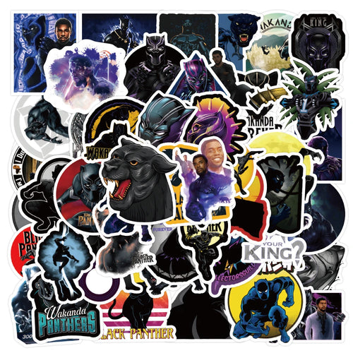 50PCS cartoon animal black panther graffiti stickers, personalized, fashionable and creative DIY trend decorative stickers, bicycles, scooters, helmets, laptops, popular and exquisite decal toys