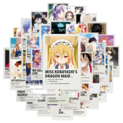 50PCS Anime Poster Collection Sticker Decoration Luggage Laptop IPad Journal Skateboard Waterproof Sticker