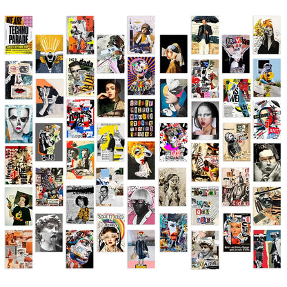 50PCS Art Collage Style Trendy Graffiti Sticker Waterproof Toy Decoration Notebook Kids Gift iPadGuitarPVCSticker