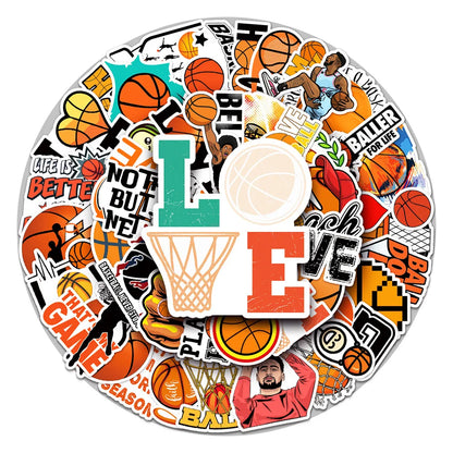 50PCS Basketball Graffiti Waterproof Sticker Sports Personality DIY Refrigerator Skateboard Water Cup GuitarTrend