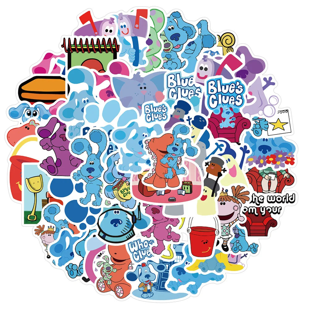 50PCS Cartoon Blue Dalmatians Stickers  Laptop DIY Luggage Guitar Ipad Kawaii Stickers
