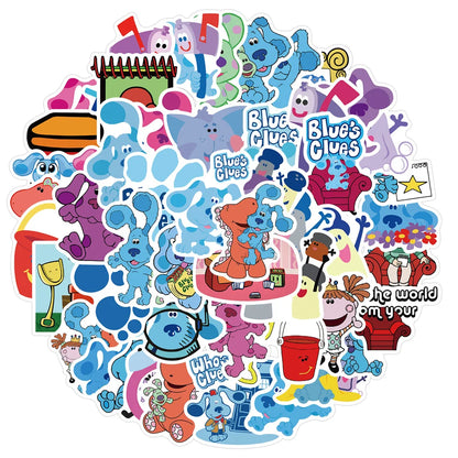 50PCS Cartoon Blue Dalmatians Stickers  Laptop DIY Luggage Guitar Ipad Kawaii Stickers