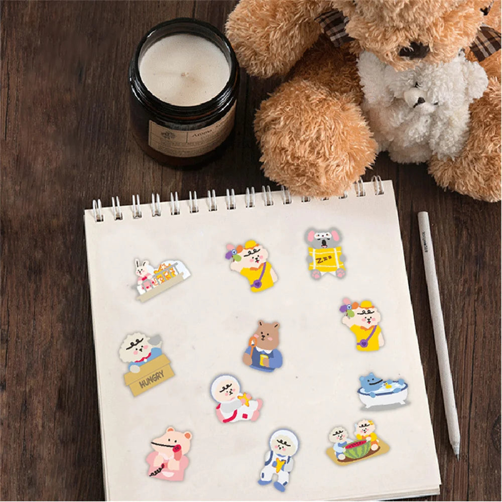 50PCS Cartoon Cute Bear Koala Sticker for Luggage Laptop Ipad Phone Case Journal Cup Diary Waterproof Sticker