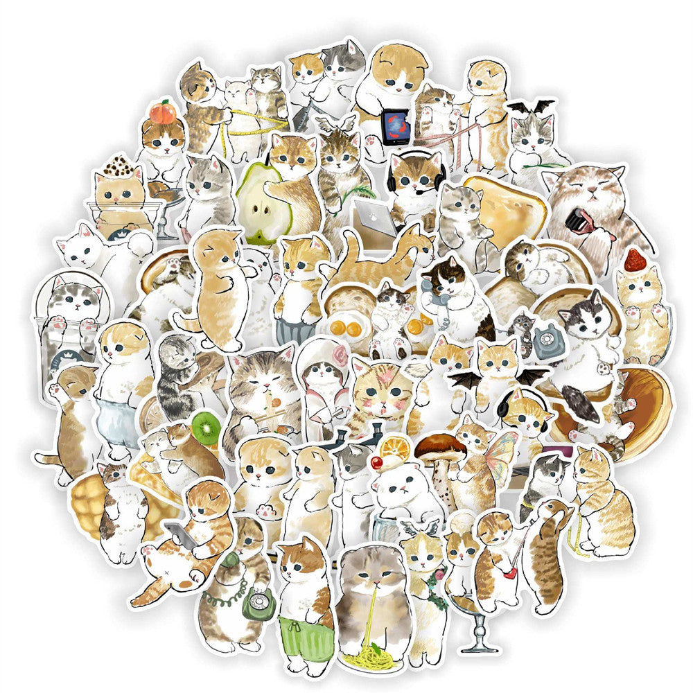 50PCS Cute Kitten Stickers - Adorable Cat Decals for Laptops, Water Bottles, Planners & Cat Lover Gifts