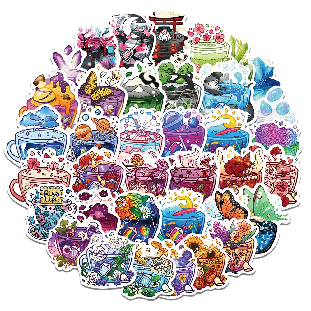 49 pieces of whimsical cartoon graffiti stickers, personalized, fashionable and creative DIY decorative stickers, water cups, helmets, refrigerators, skateboards, guitars, popular sticker toys