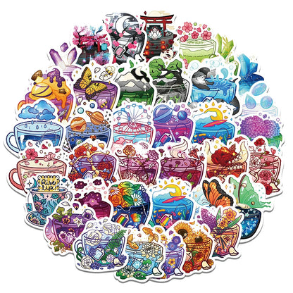 49 pieces of whimsical cartoon graffiti stickers, personalized, fashionable and creative DIY decorative stickers, water cups, helmets, refrigerators, skateboards, guitars, popular sticker toys