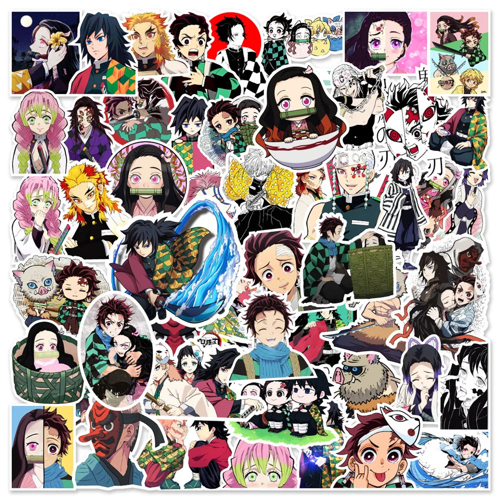 50PCS Demon Slayer Kimetsu no Yaiba Inspired Stickers - Anime Breath Style Doodle Decals for Trauma Transformation Journals, Demonized Emotion Maps & Sword Cultivation Projects