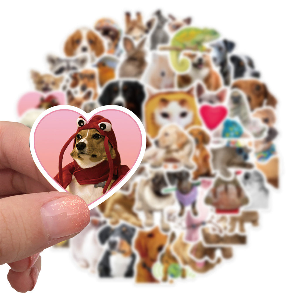 50PCS Funny Animal Doodle Stickers, Cute Cartoon Vinyl Decals for Laughter, Journals, and Kids Crafts