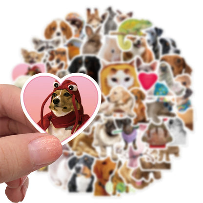 50PCS Funny Animal Doodle Stickers, Cute Cartoon Vinyl Decals for Laughter, Journals, and Kids Crafts