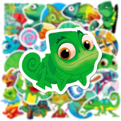 50PCS Cartoon Chameleon Sticker Animal Graffiti iPad Helmet Car Guitar DIY Scrapbook Wall Sticker Toy Decoration
