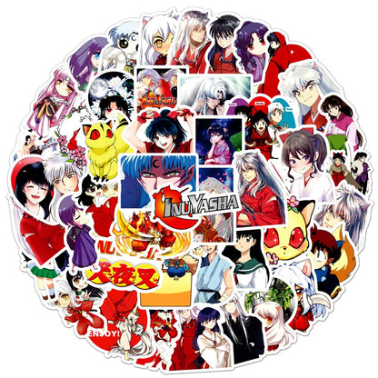 50PCS cartoon animation Inuyasha fox demon creative graffiti stickers, personalized DIY decorative exquisite decal toys, skateboards, bicycles, cars, helmets, laptops, popular stickers