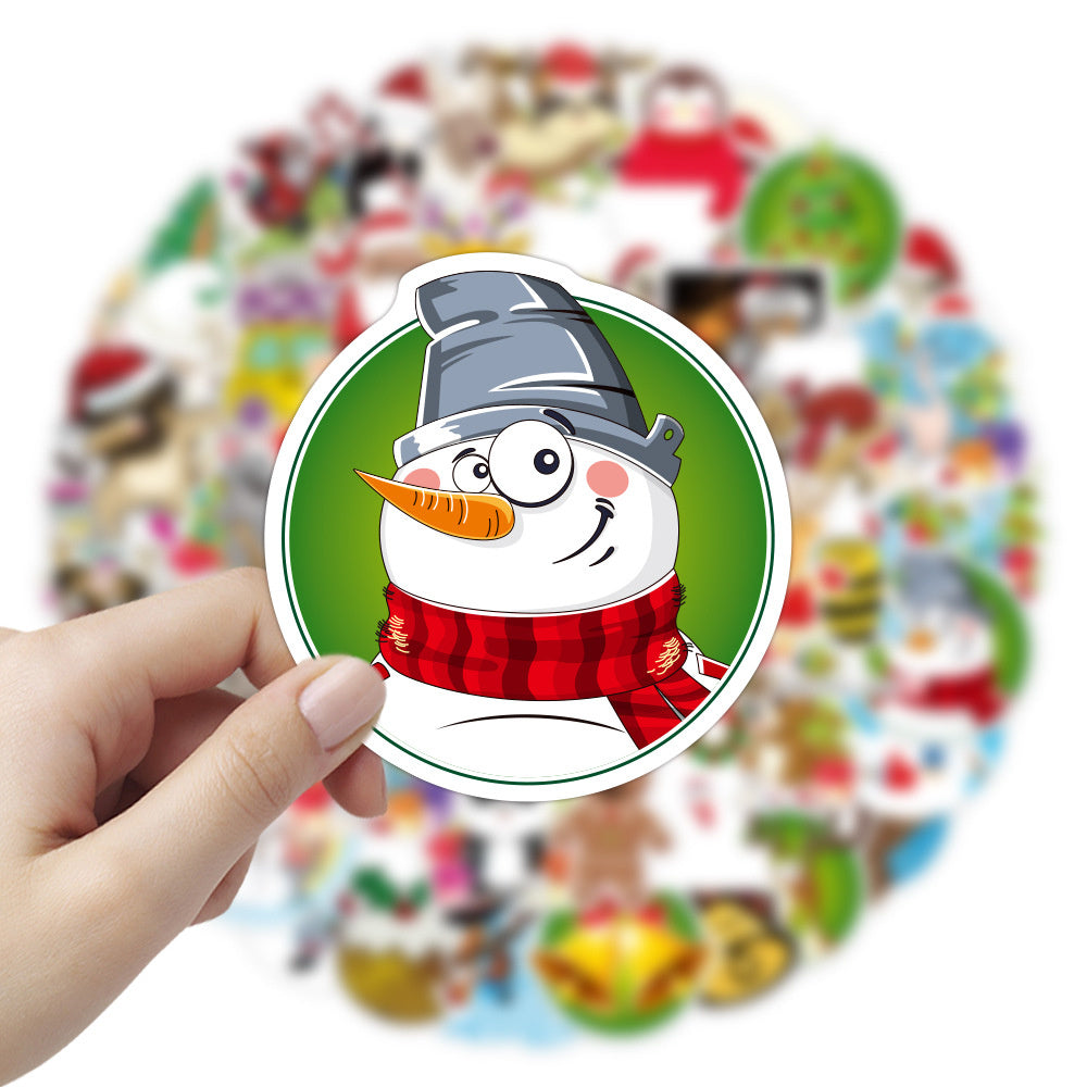 50PCS Subverted Santa Claus Stickers - Deconstructed Christmas Icon Decals for Festive Anarchy Journals, Gift Economy Critiques & Holiday Rebellion Projects