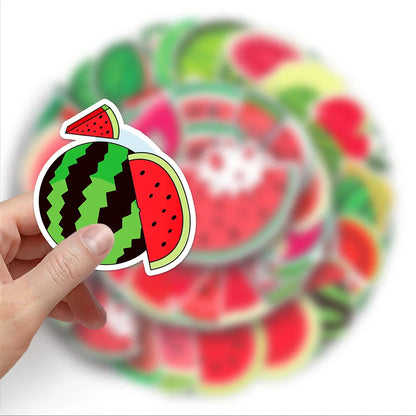 50PCS Watermelon Fruit Stickers - Summer Cartoon Decals for Water Bottles, Laptops, Pool Party Favors & Summer Vacation Gifts