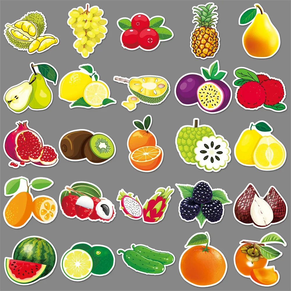 50PCS   Fruit Cartoon Personality Creative Graffiti Sticker Suitcase Guitar Computer Refrigerator Helmet Waterproof
