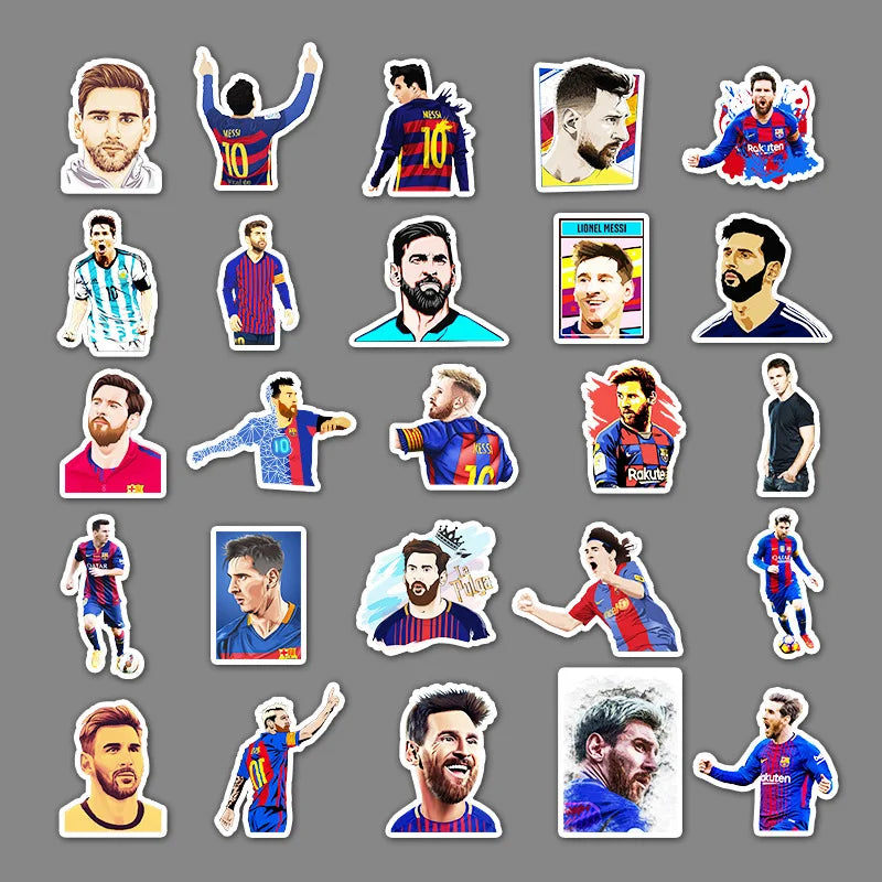 51PCS Cartoon Soccer Star Graffiti Stickers Personalized Fashion Creative DIY Trend Beautifully Decorated Stickers Skateboarding Suitcase Phone Case Helmet Guitar Decals Toys