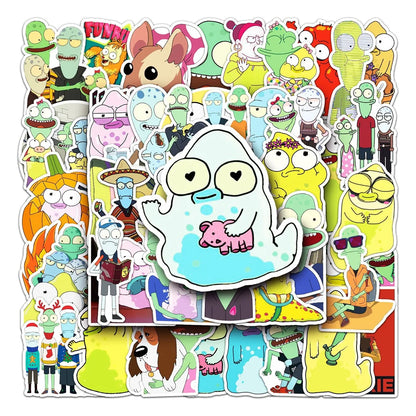 50pcs Funny Animated Solar Opposites Stickers For Toys Luggage Laptop Ipad Skateboard Fridge Car Stickers