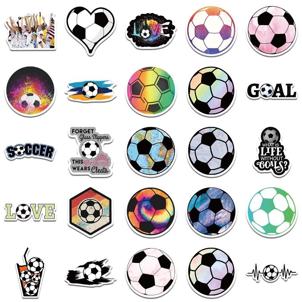100PCS Ultimate Soccer Fan Sticker Pack, Bulk Cartoon Football Doodles for Match Day Gear, Scarves, and Team Spirit