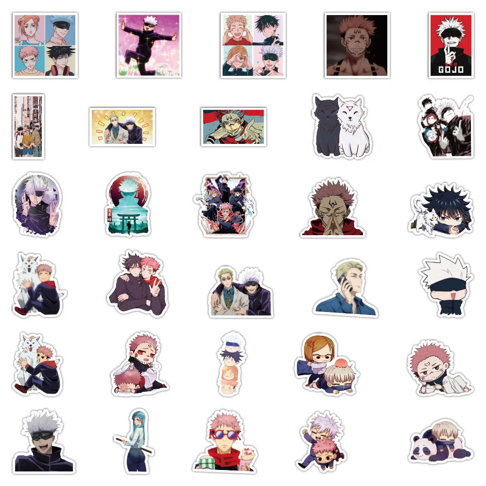 60PCS Japanese Anime Jujutsu Kaisen Character Graffiti Stickers for Luggage Laptop IPad Shell Diary Exquisite Trend DIY Decorative Stickers