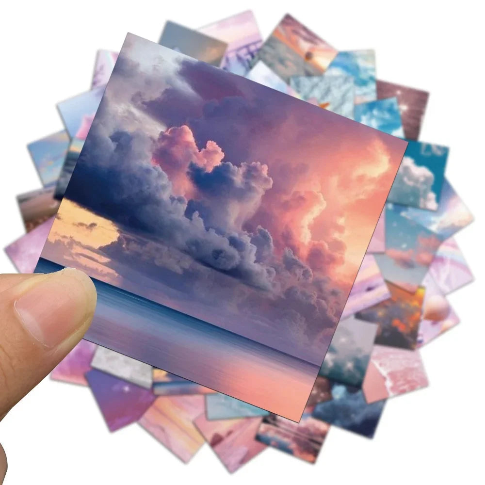 50PCS Ins Starry Sky Little Healing Cloud Stickers Decoration Mobile Phone Diary Luggage Stickers