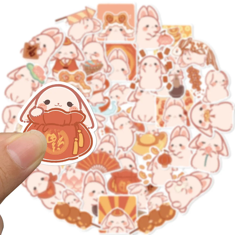 50PCS Cartoon Bunny Cheese Sticker Graffiti iPad Desk Notebook Helmet  Computer Pattern Scrapbook Toy Decoration