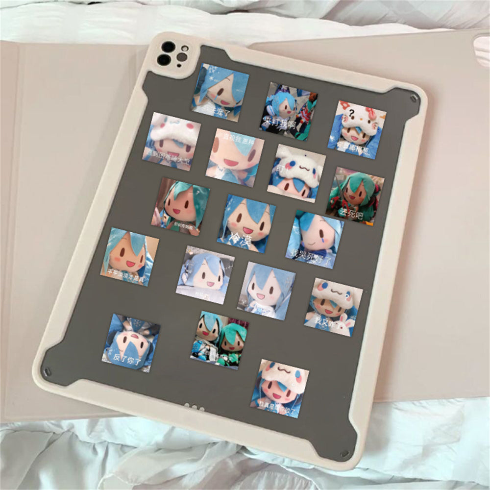 62PCS Cartoon Cute Fufu Hatsune Miku Emoticon Doodle Stickers for Skateboard Helmets, Laptops, Water Bottles, Stationery Boxes - Exquisite Decorative Decals