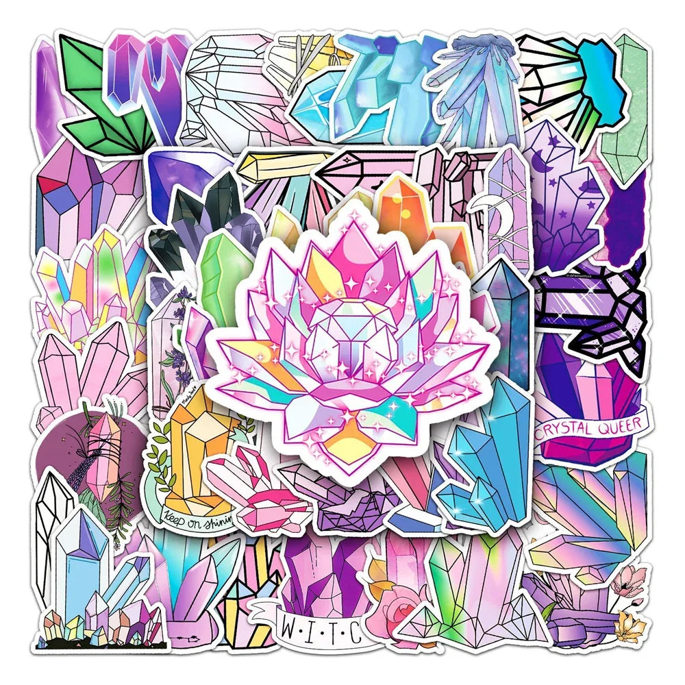 50PCS Cartoon Cute Crystal Romantic Creative Graffiti Sticker Bike Laptop Computer Skateboard Car Guitar Helmet