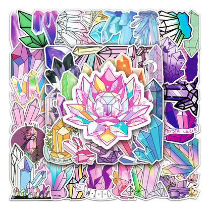 50PCS Cartoon Cute Crystal Romantic Creative Graffiti Sticker Bike Laptop Computer Skateboard Car Guitar Helmet