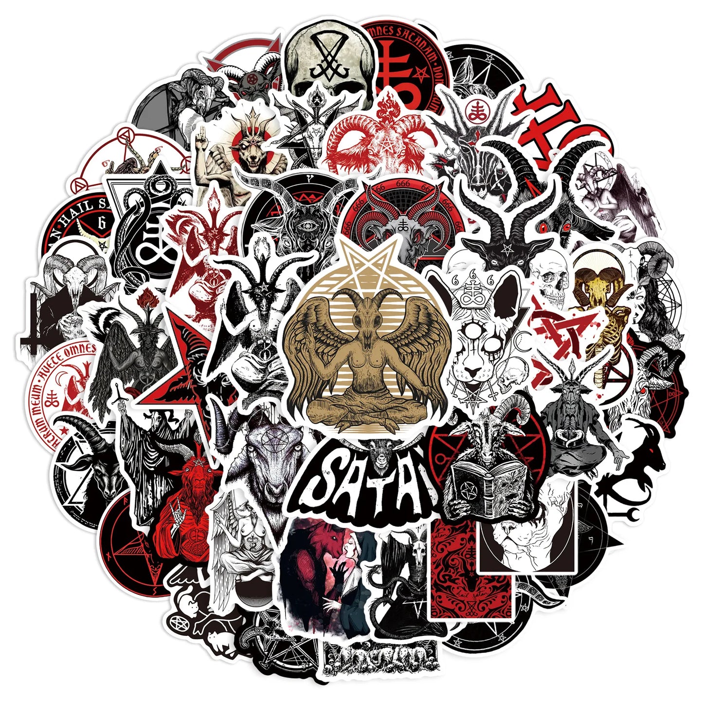 50PCS New Trend Devil Satan Sticker Graffiti Helmet Water Cup DIY Waterproof PVC Graffiti Sticker personal Toys