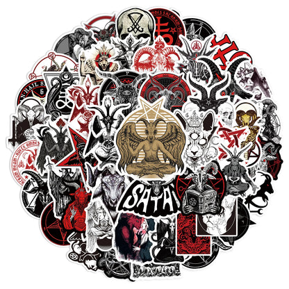 50PCS New Trend Devil Satan Sticker Graffiti Helmet Water Cup DIY Waterproof PVC Graffiti Sticker personal Toys