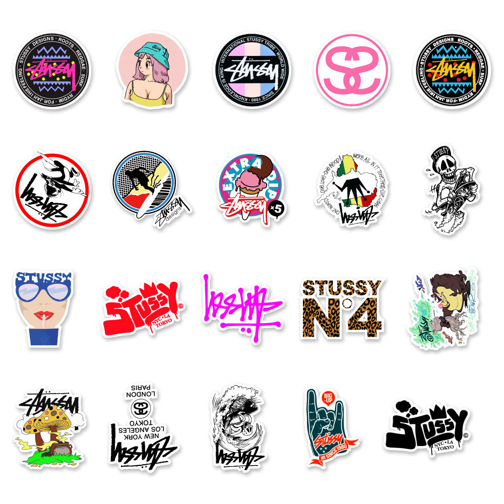 50PCS Stucci Street Graffiti Stickers Exquisite, Fashionable, Creative DIY Plain Notebook Decorative Decals Suitable for Phone Cases, Skateboards, Bags, Water Bottles, Guitars, Stationery Boxes