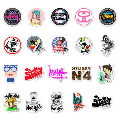 50PCS Stucci Street Graffiti Stickers Exquisite, Fashionable, Creative DIY Plain Notebook Decorative Decals Suitable for Phone Cases, Skateboards, Bags, Water Bottles, Guitars, Stationery Boxes