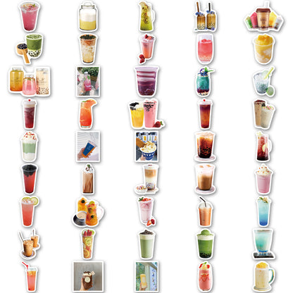 90PCS Boba Tea Stickers - Cute Drink Decals for Water Bottles, Laptops, Planners & Bubble Tea Lover Gifts